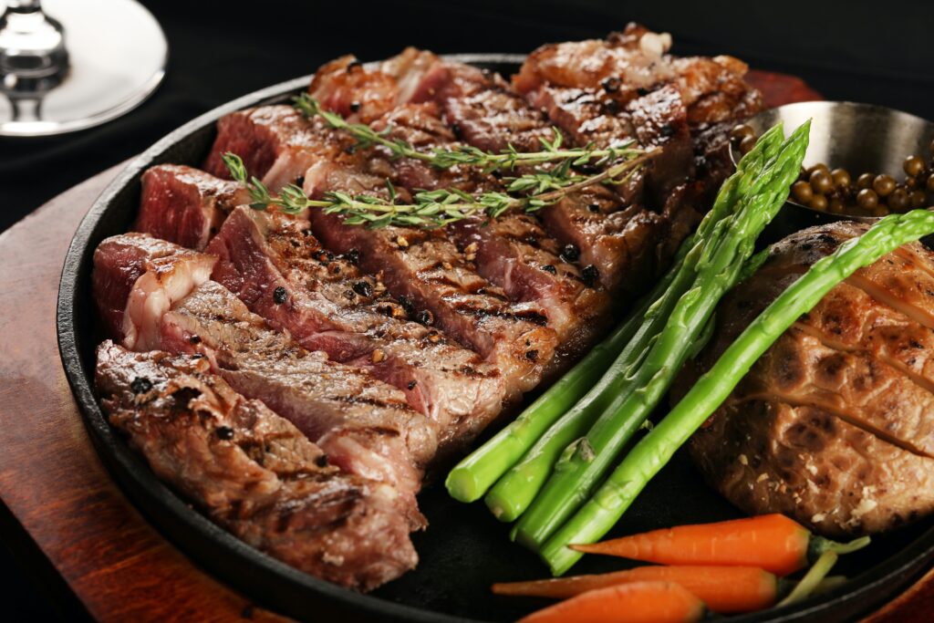 pan-seared steak high in protein